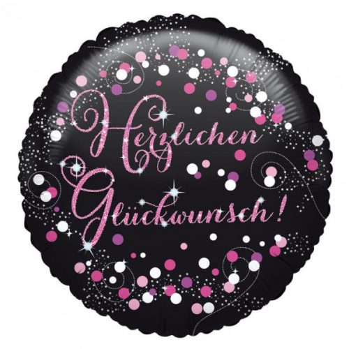 Herzlichen Glückwunsch Pink fólia lufi 45 cm