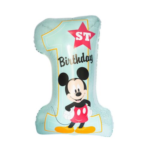 Disney Mickey Blue Első születésnap fólia lufi 71 cm