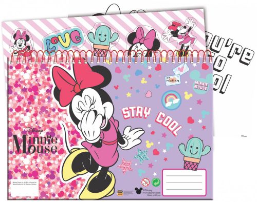 Disney Minnie Smiles A/4 spirál vázlatfüzet 40 lapos matricával