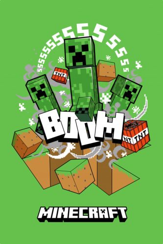 Minecraft Boom Creeper szuper puha polár takaró 100*150cm