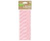 Rózsaszín Light Pink Polka Dots papír szívószál 24 db-os