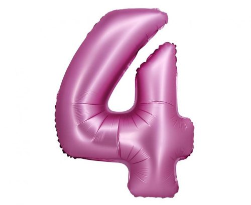 Rózsaszín Satin Pink 4-es szám fólia lufi 76 cm