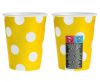 Sárga Yellow Polka Dots papír pohár 6 db-os 270 ml