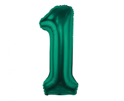 Zöld B&C Bottle Green 1-es szám fólia lufi 85 cm