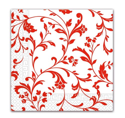 Piros mintás Arabesque Red szalvéta 20 db-os 33x33 cm FSC