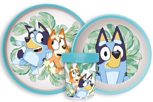 Bluey Leaves csúszásmentes étkészlet, micro műanyag szett