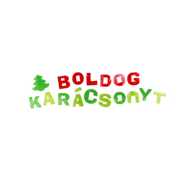 Boldog karácsonyt feliratú zselés ablakdísz