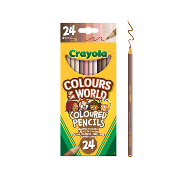 Crayola: Sokszínű Világ, bőrszín árnyalatú színes ceruza készlet - 24 db-os