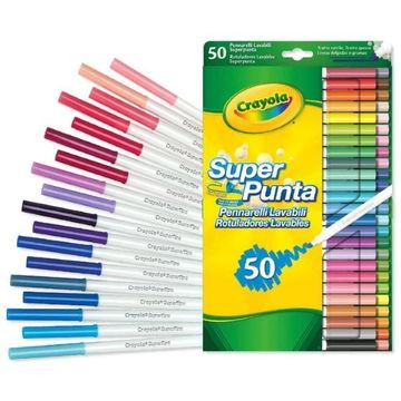 Crayola: Vékonyan és vastagon fogó lemosható filctoll készlet - 50 db