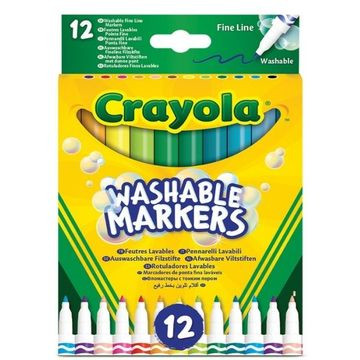 Crayola: Lemosható, vékonyhegyű filctoll készlet - 12 db-os