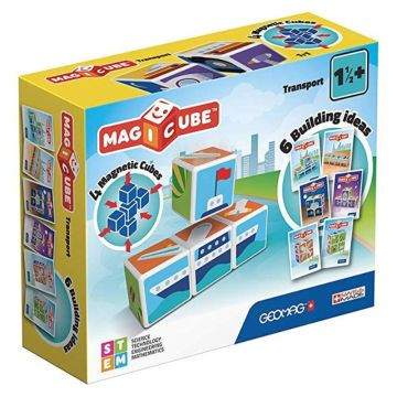 Geomag Magicube: Közlekedés mágneses építőkocka szett - 4 db-os