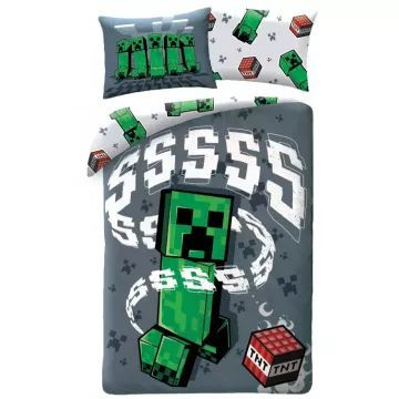 Minecraft: Creeper és TNT kétrészes ágyneműhuzat garnitúra - 140 x 200 cm