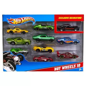 Hot Wheels: 10 darabos kisautó készlet, többféle