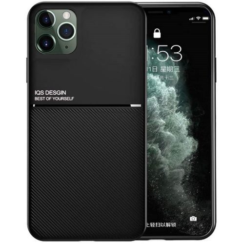 Samsung Galaxy M21 SM-M215F, Szilikon tok, közepesen ütésálló, mágneses tartóval kompatibilis, karbon minta, Wooze Carbon, fekete