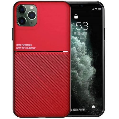 Huawei Honor V30 / V30 Pro, Szilikon tok, közepesen ütésálló, mágneses tartóval kompatibilis, karbon minta, Wooze Carbon, piros