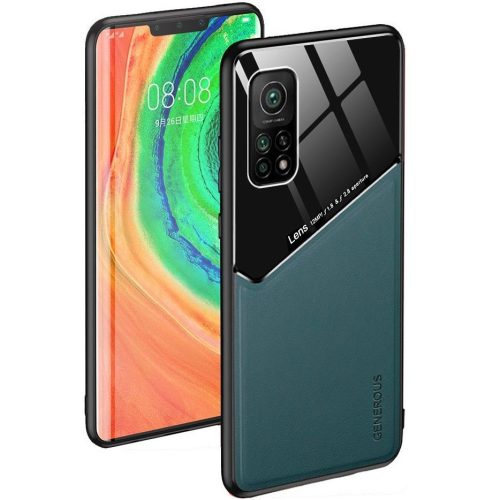 Huawei Mate 30 Pro / 30 Pro 5G, Szilikon tok, bőr és plexi hátlap, közepesen ütésálló, mágneses tartóval kompatibilis, Wooze Texture, zöld