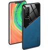 Xiaomi Redmi Note 9 5G, Szilikon tok, bőr és plexi hátlap, közepesen ütésálló, mágneses tartóval kompatibilis, Wooze Texture, kék