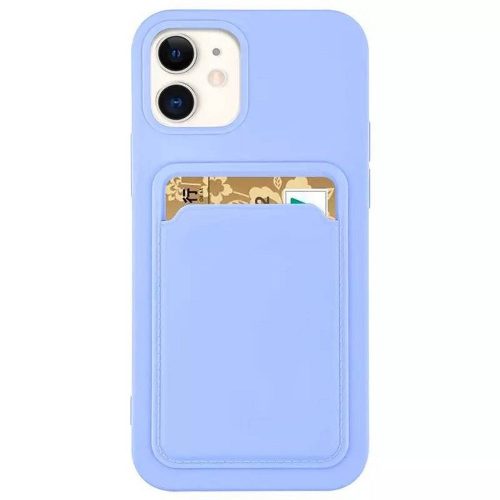 Huawei P40 Lite E, Szilikon tok, kártyatartóval, Wooze Card Slot, világoskék