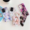 Apple iPhone 6 / 6S, Szilikon tok, sokszöges márvány minta, Wooze Geometric Marble, színes/fekete