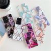 Huawei Mate 20, Szilikon tok, sokszöges márvány minta, Wooze Geometric Marble, színes/fehér