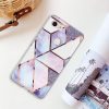 Huawei Mate 30 Lite, Szilikon tok, sokszöges márvány minta, Wooze Geometric Marble, színes/kék