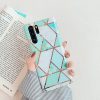 Huawei Mate 30 Lite, Szilikon tok, sokszöges márvány minta, Wooze Geometric Marble, színes/zöld