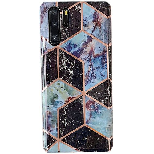 Samsung Galaxy A42 5G / M42 5G SM-A426B / M426B, Szilikon tok, sokszöges márvány minta, Wooze Geometric Marble, színes/fekete