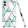 Samsung Galaxy A42 5G / M42 5G SM-A426B / M426B, Szilikon tok, sokszöges márvány minta, Wooze Geometric Marble, színes/zöld