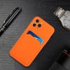 Xiaomi Redmi Note 9 5G, Szilikon tok, kártyatartóval, Wooze Card Slot, narancssárga