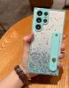 Huawei P40 Pro, Szilikon tok, közepesen ütésálló, kézpánttal, színátmenetes, csillogó minta, Wooze Strap Star, mintás/menta