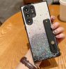 Xiaomi Redmi 9T, Szilikon tok, közepesen ütésálló, kézpánttal, színátmenetes, csillogó minta, Wooze Strap Star, mintás/fekete