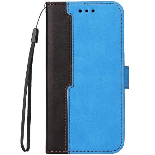 Samsung Galaxy A52 / A52 5G / A52s 5G SM-A525F / A526B / A528B, Oldalra nyíló tok, stand, kártyatartóval, kézpánttal, Wooze Colour Wallet, kék