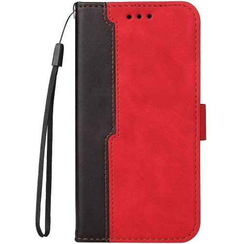 Xiaomi Redmi 10C, Oldalra nyíló tok, stand, kártyatartóval, kézpánttal, Wooze Colour Wallet, piros