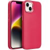 Apple iPhone 14, Szilikon tok, közepesen ütésálló, fémhatású kamera keret, Frame Case, magenta