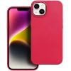 Apple iPhone 14, Szilikon tok, közepesen ütésálló, fémhatású kamera keret, Frame Case, magenta