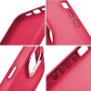 Apple iPhone 14, Szilikon tok, közepesen ütésálló, fémhatású kamera keret, Frame Case, magenta