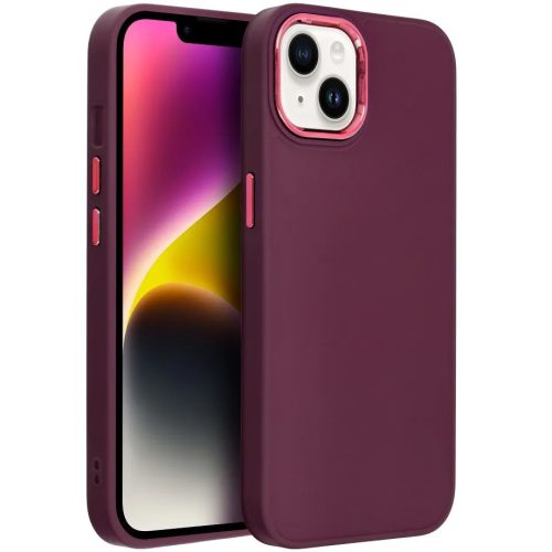 Xiaomi Redmi Note 12 Pro Plus 5G, Szilikon tok, közepesen ütésálló, fémhatású kamera keret, Frame Case, lila