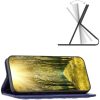 Oppo Find X5, Oldalra nyíló tok, stand, kártyatartóval, 3D rombusz minta, Wooze Pillow, kék