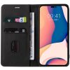 OnePlus 9R, Oldalra nyíló tok, stand, kártyatartóval, kézpánttal, Wooze Business Plus, fekete