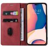 Oppo Reno8 5G, Oldalra nyíló tok, stand, kártyatartóval, kézpánttal, Wooze Business Plus, piros