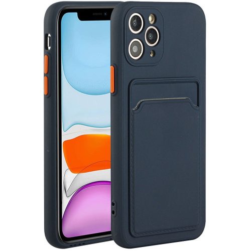 Huawei Honor Magic 5 Lite / X9a / X40, Szilikon tok, kártyatartóval, Wooze Card Slot, sötétkék