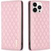 Huawei Nova Y61, Oldalra nyíló tok, stand, kártyatartóval, 3D rombusz minta, Wooze Pillow, rózsaszín