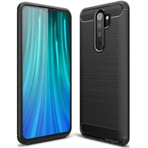 Samsung Galaxy A10e SM-A102U, Szilikon tok, közepesen ütésálló, szálcsiszolt, karbon minta, fekete