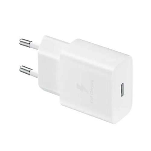 Hálózati töltő adapter, 15W, USB Type-C aljzat, PD, gyorstöltés, Samsung, fehér, gyári