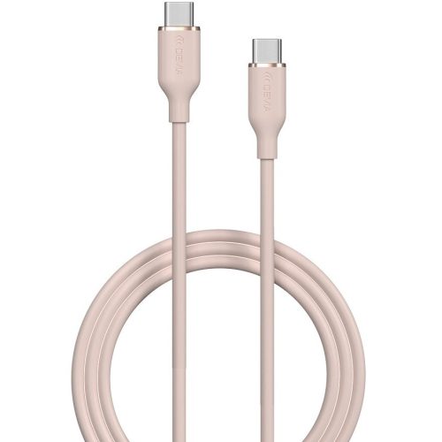 USB Type-C töltő- és adatkábel, USB Type-C, 120 cm, 3000 mA, 60W, gyorstöltés, PD, Devia Jelly, EC632, rózsaszín