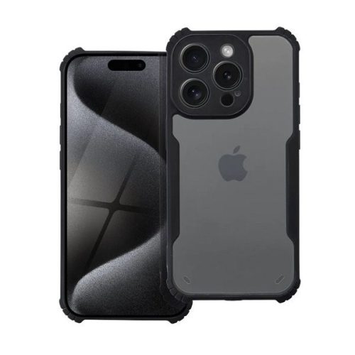 Samsung Galaxy A35 5G SM-A356B, Szilikon tok, közepesen ütésálló, légpárnás sarok, akril hátlap, Anti-Drop Case, átlátszó/fekete