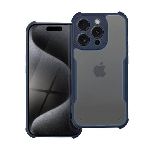 Xiaomi Redmi Note 13 5G, Szilikon tok, közepesen ütésálló, légpárnás sarok, akril hátlap, Anti-Drop Case, átlátszó/sötétkék