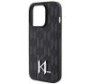 Karl Lagerfeld Leather Monogram Hot Stamp Metal Apple iPhone 15 Pro Max hátlap tok, fekete