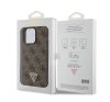 Guess 4G Strass Triangle Metal Logo tok, iPhone 15 Pro Max, Barna