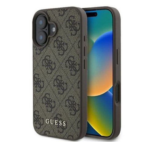 Guess 4G Classic Apple iPhone 16 Plus hátlap tok, barna